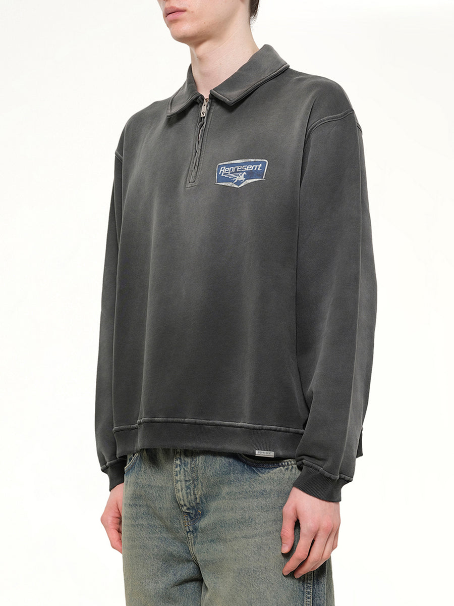 Nothing Faster Quarter Zip Sweatshirt in Stained Black
