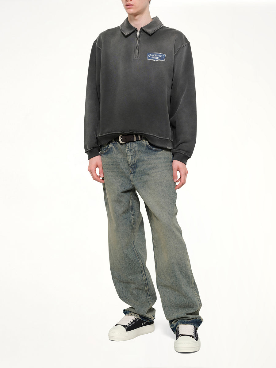 Nothing Faster Quarter Zip Sweatshirt in Stained Black