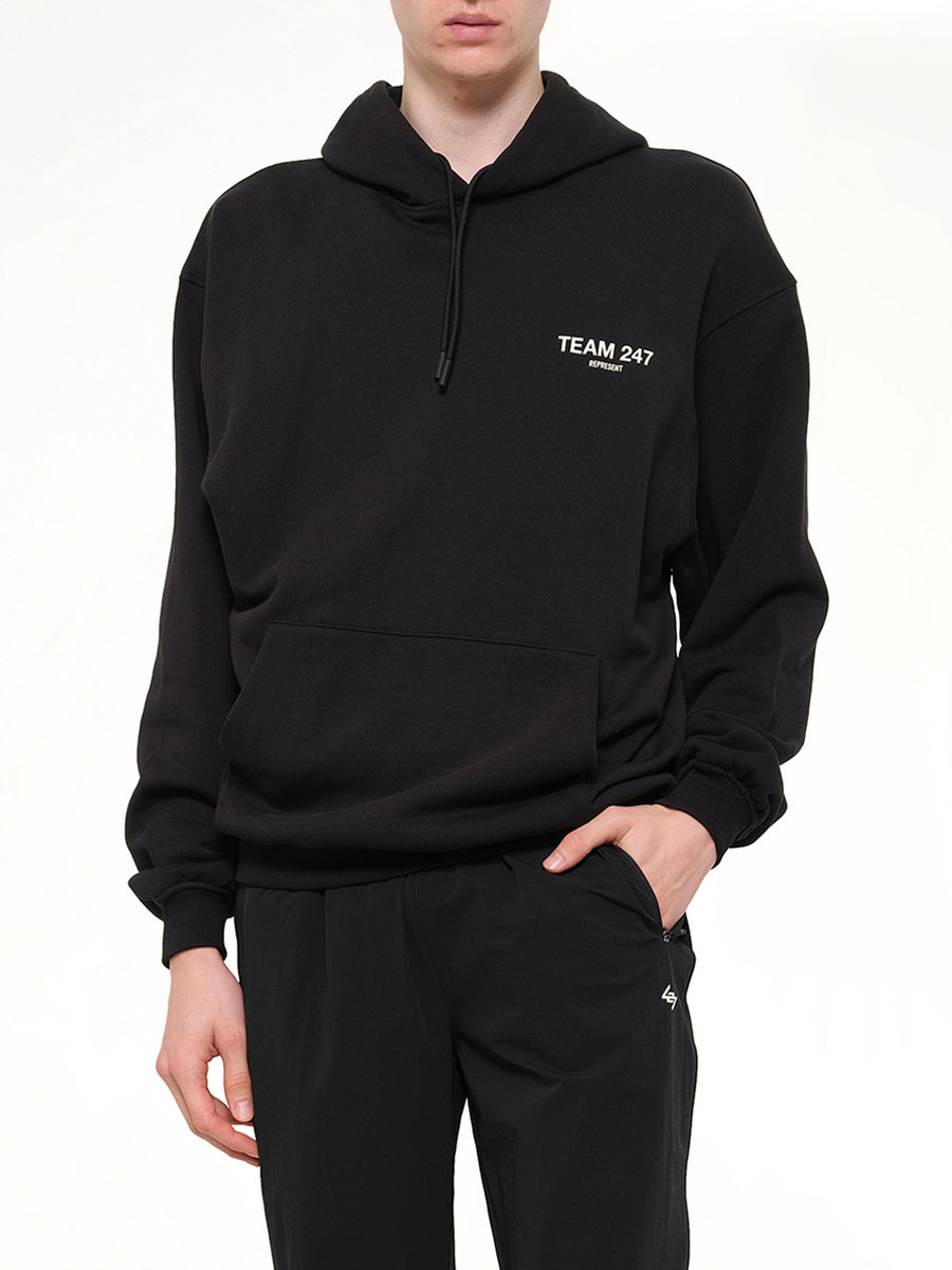 Team 247 Straight Leg Track Pant in Jet Black