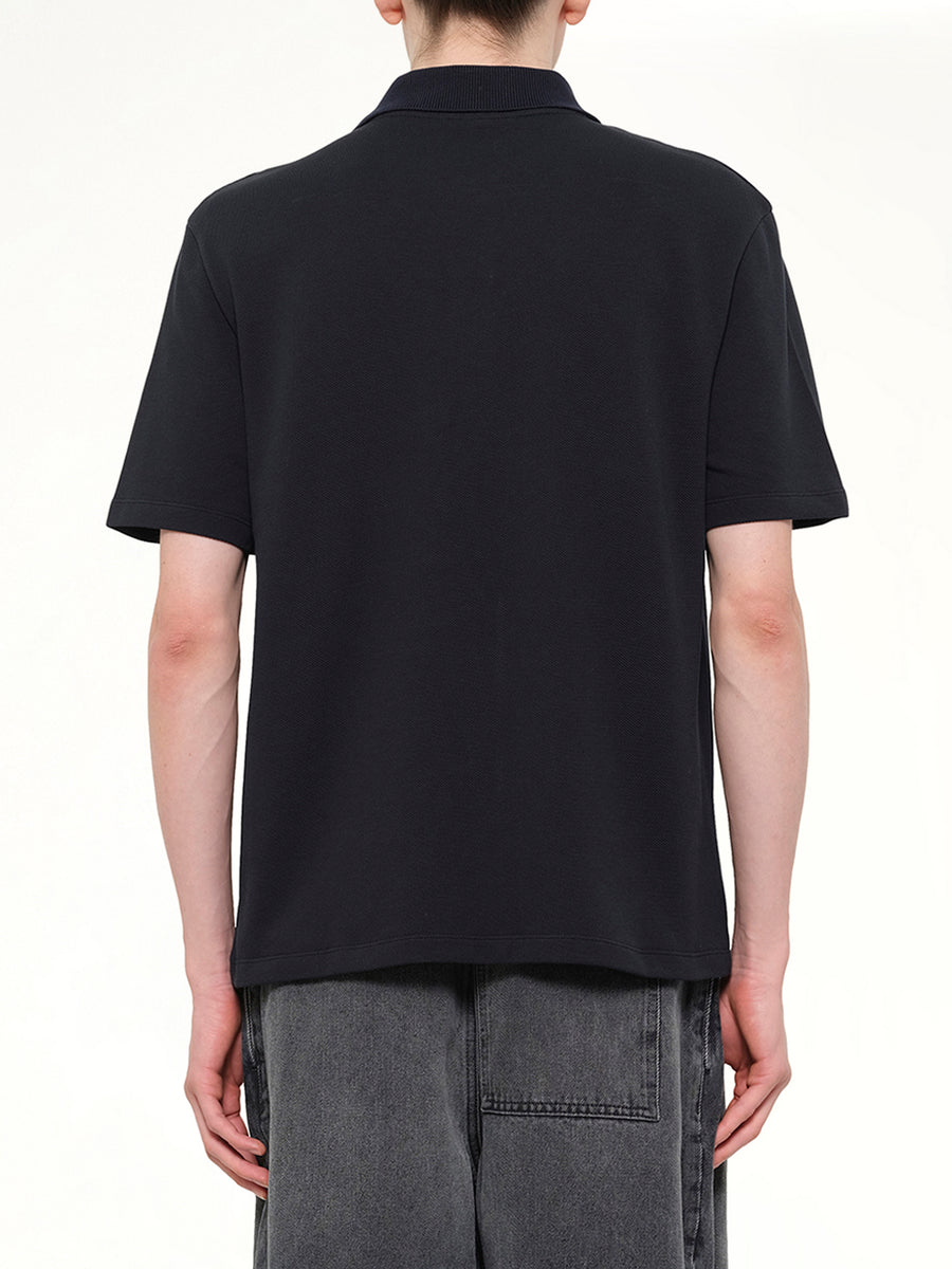 Tonal Anagram Polo in Navy Blue