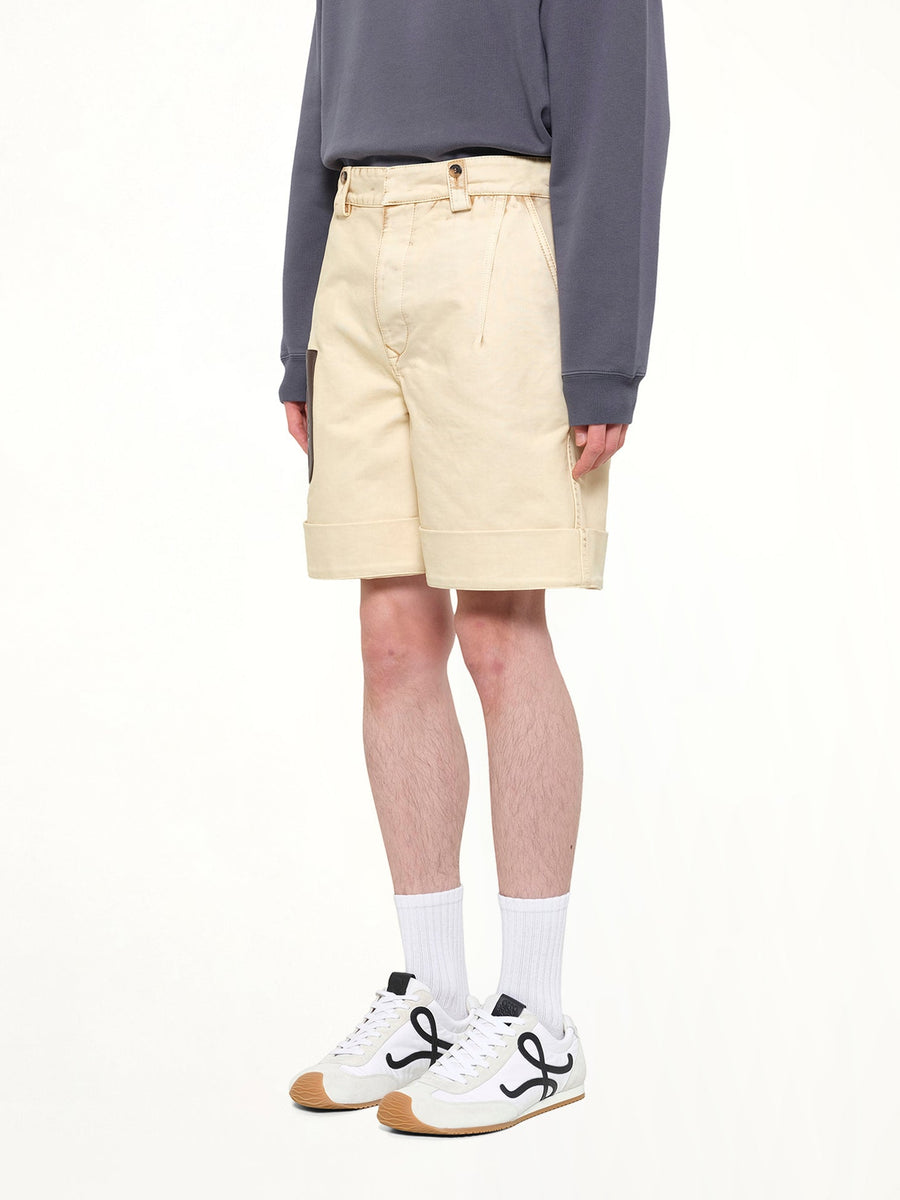 Turn-Up Shorts in Beige