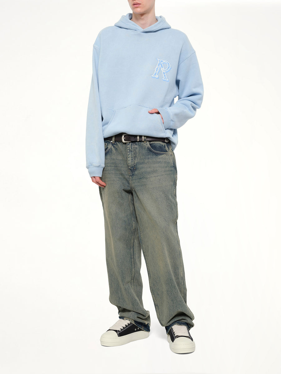 Western Initial Hoodie in Mountain Bluebird