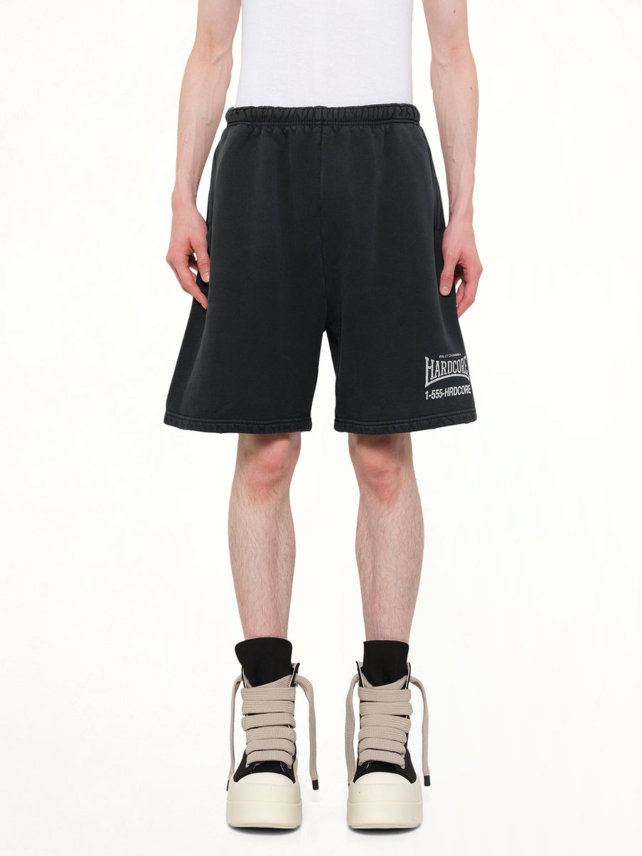 "Hardcore" Buffalo Sweatshort in Black