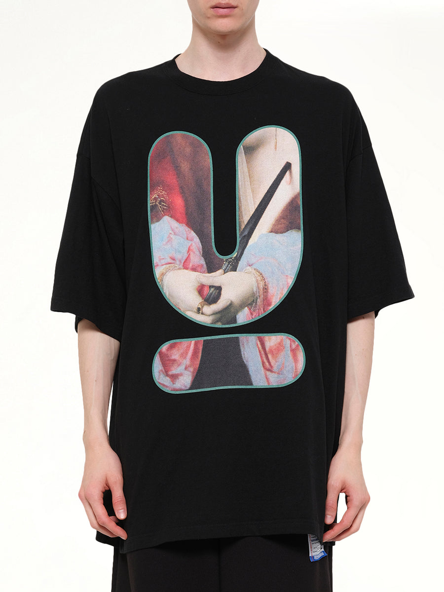 Portrait U Logo T-Shirt in Black