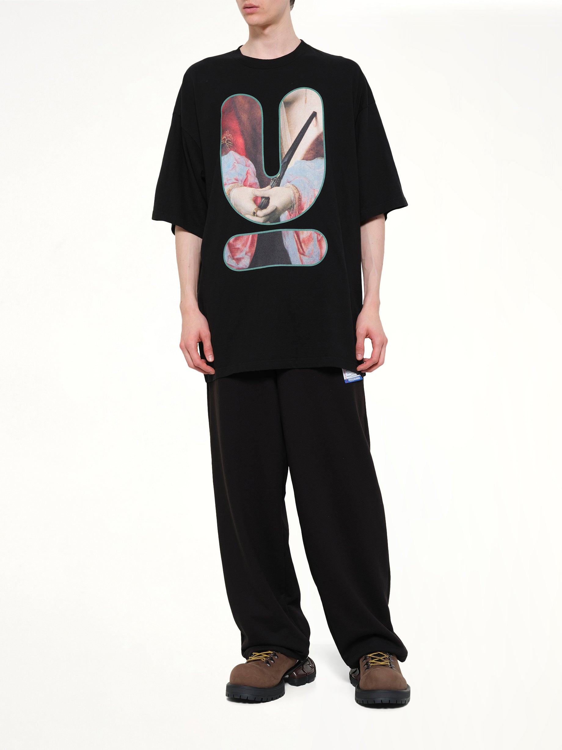 Portrait U Logo T-Shirt in Black