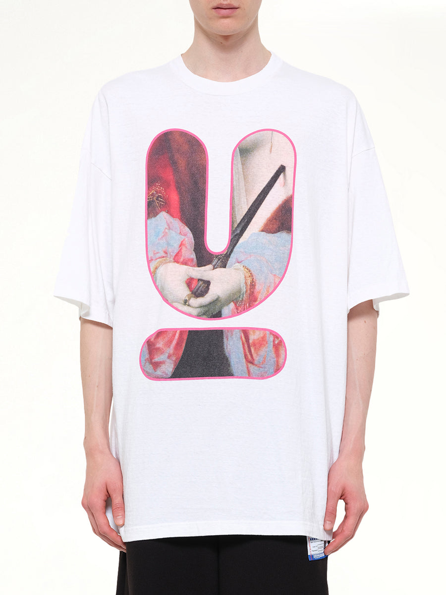 Portrait U Logo T-Shirt in White