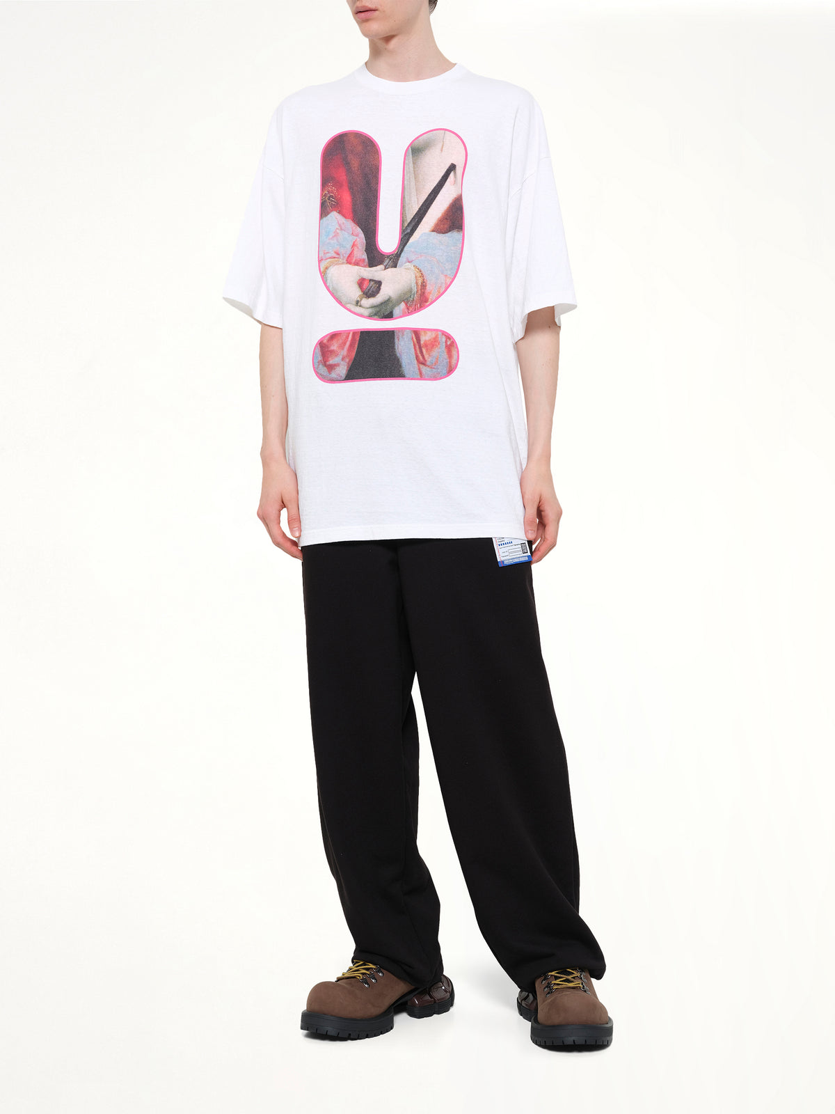 Portrait U Logo T-Shirt in White