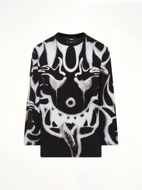 Allover Yaksha LS T-Shirt in Black