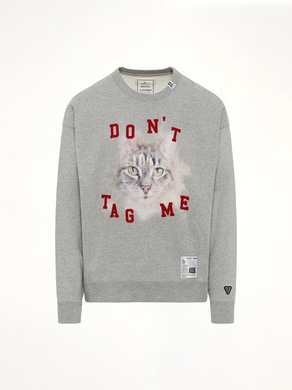 Cat Printed Sweatshirt in Gray