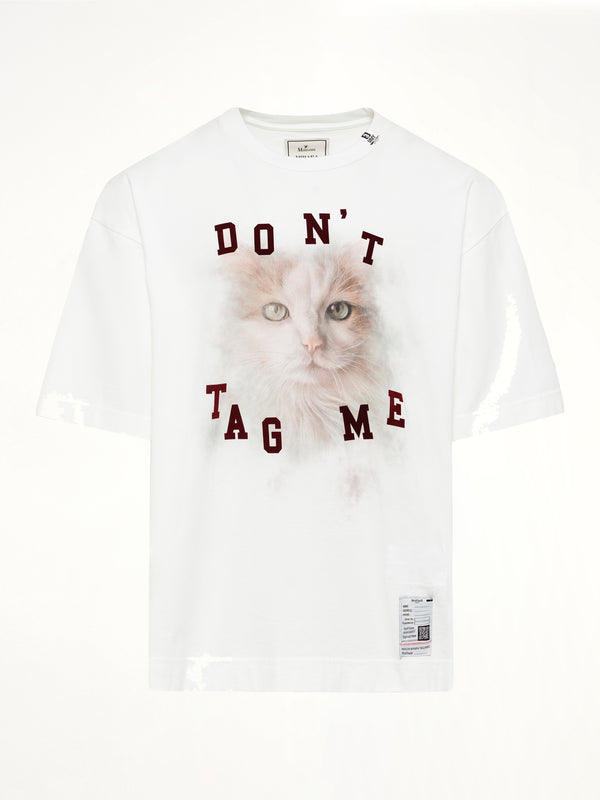 Cat Printed T-Shirt in White