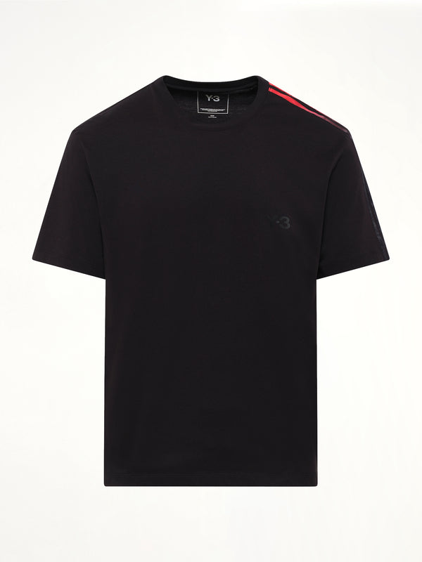 Gradient 3 Stripe T-Shirt in Black/Red