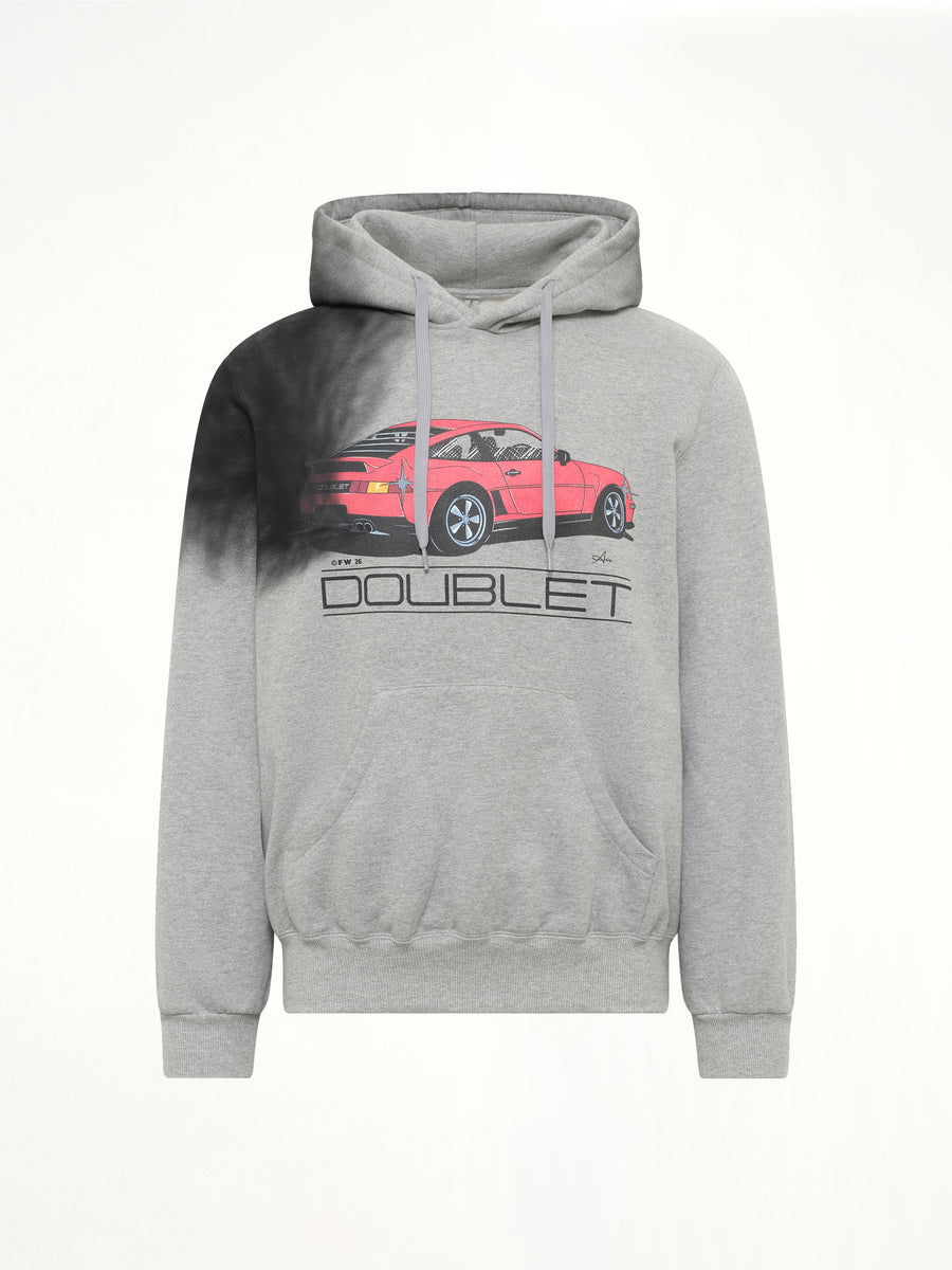 Exhaust Stained Hoodie in Grey