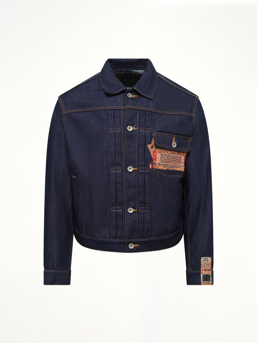 Air Yarn Raw Denim Jacket in Indigo