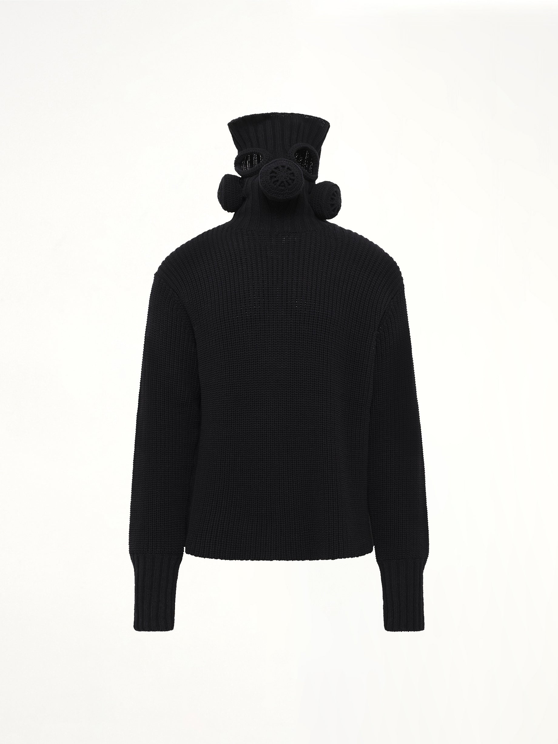 Gas Mask Turtleneck Knit in Black