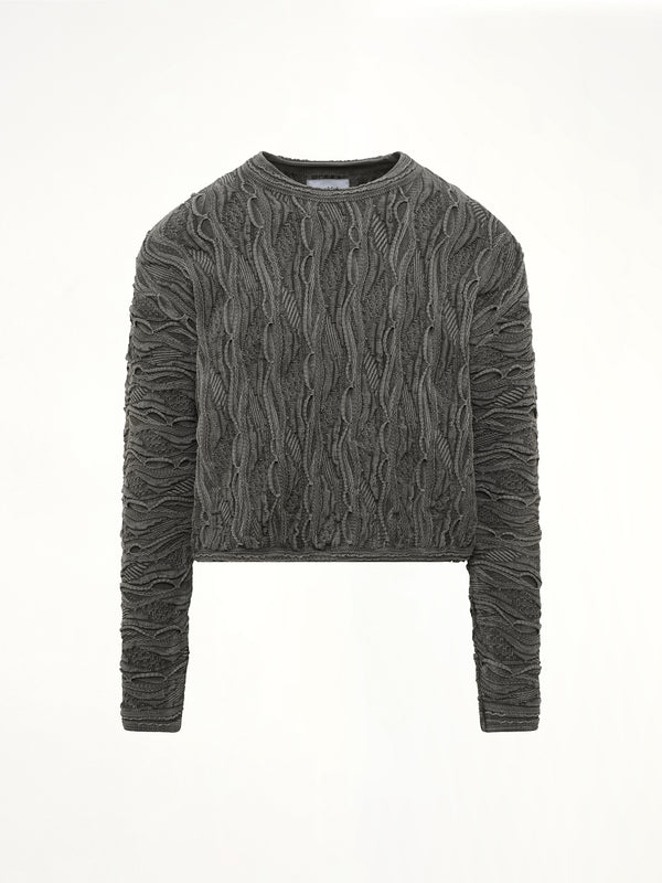 Air Yarn Regulator Knit Pullover in Charcoal