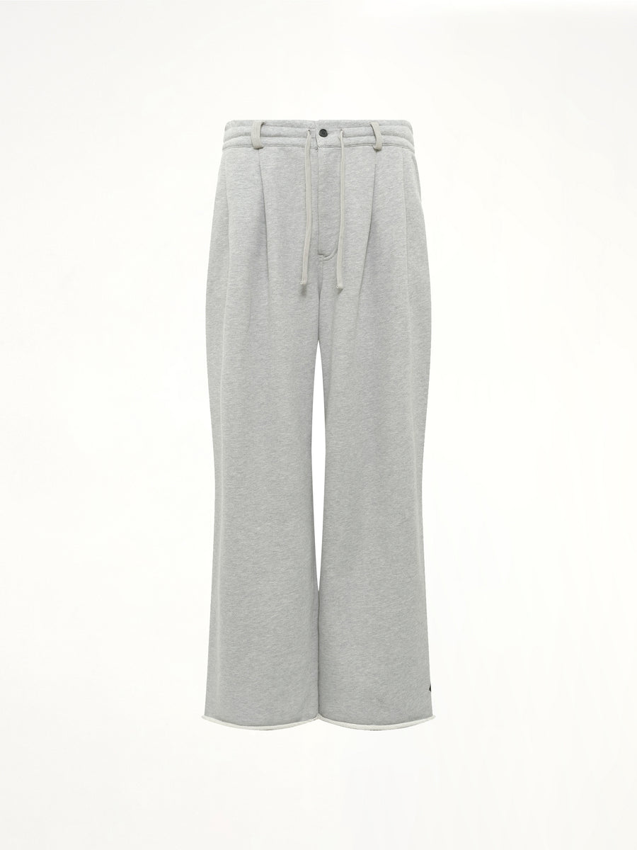 Pleated Pants Back Pile Knit in Grey