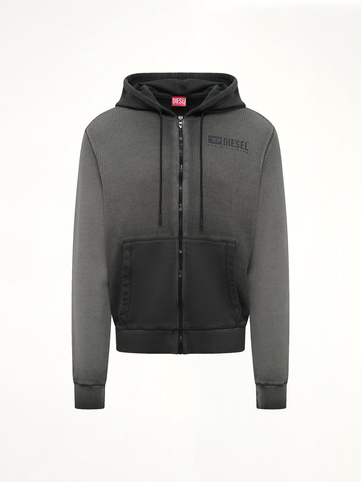 S-WAFY-HOOD-ZIP Hoodie in Washed Black