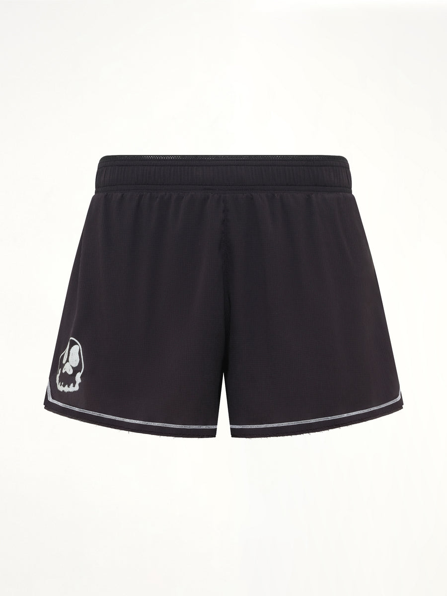 Skull Graphic Run Shorts in Black