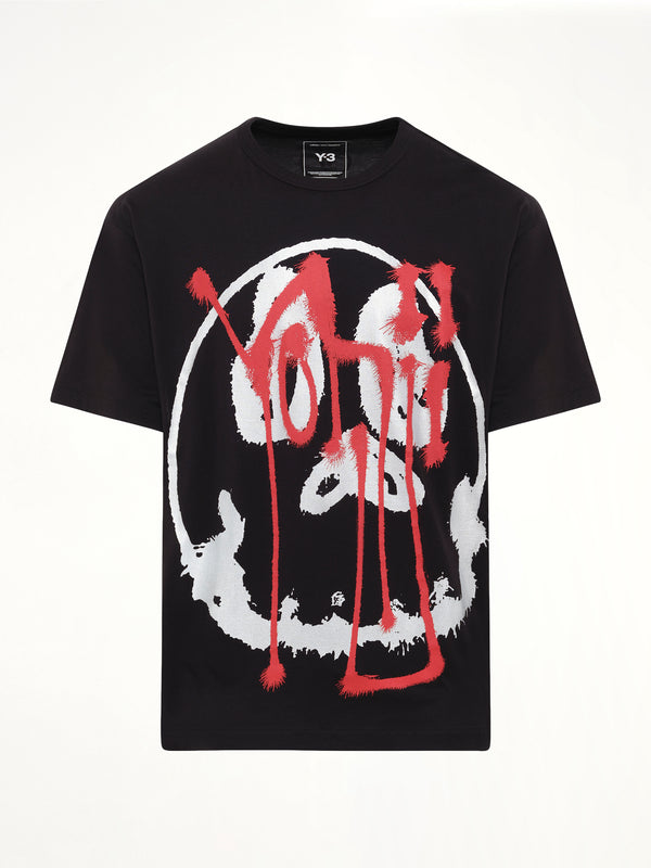 Skull Graphic T-Shirt in Black/Red