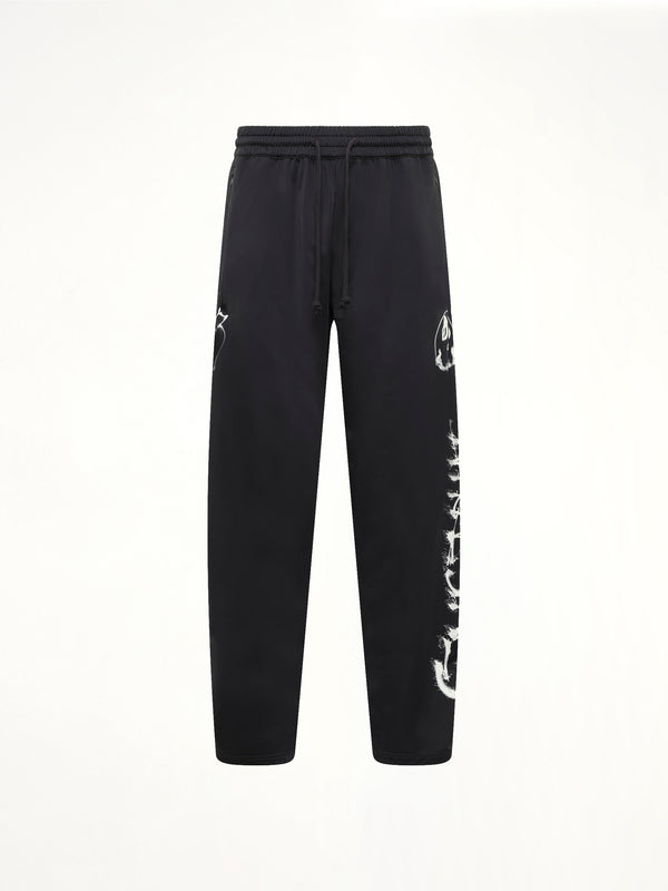 Skull Graphic 3 Stripe Pants in Black