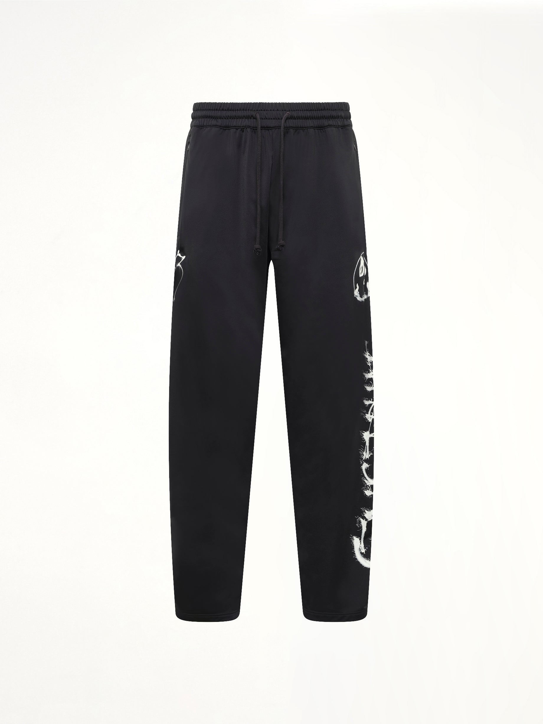 Skull Graphic 3 Stripe Pants in Black