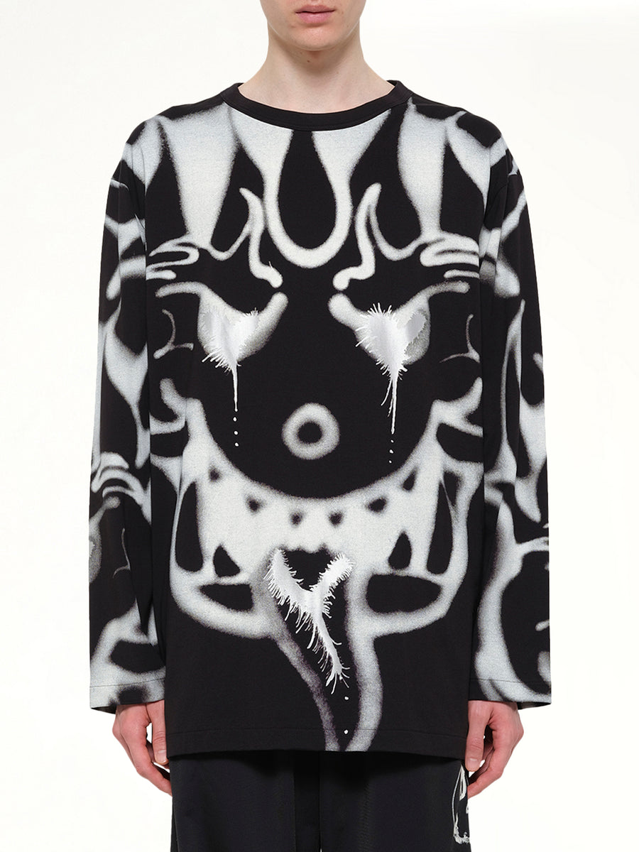 Allover Yaksha LS T-Shirt in Black