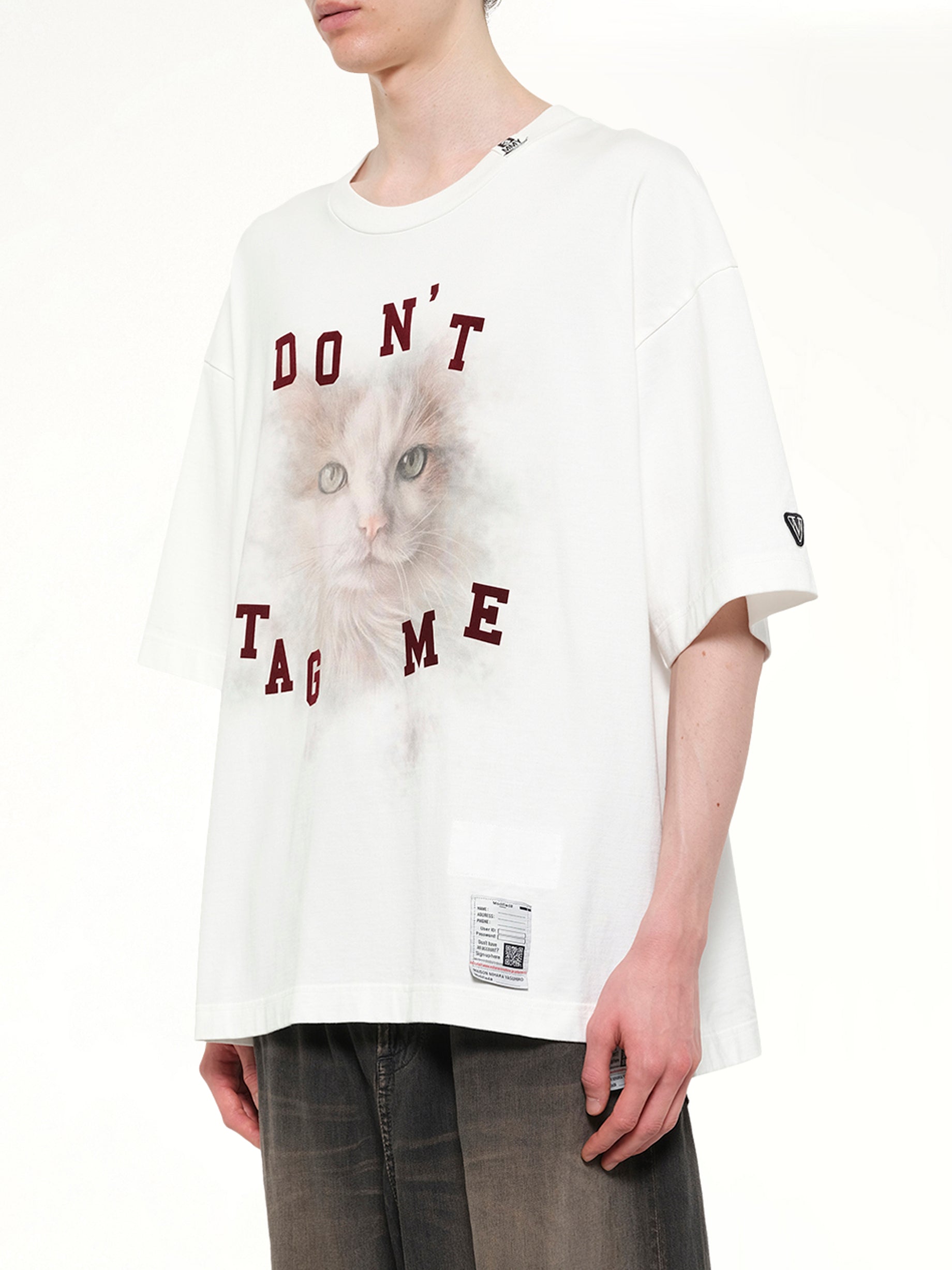 Cat Printed T-Shirt in White