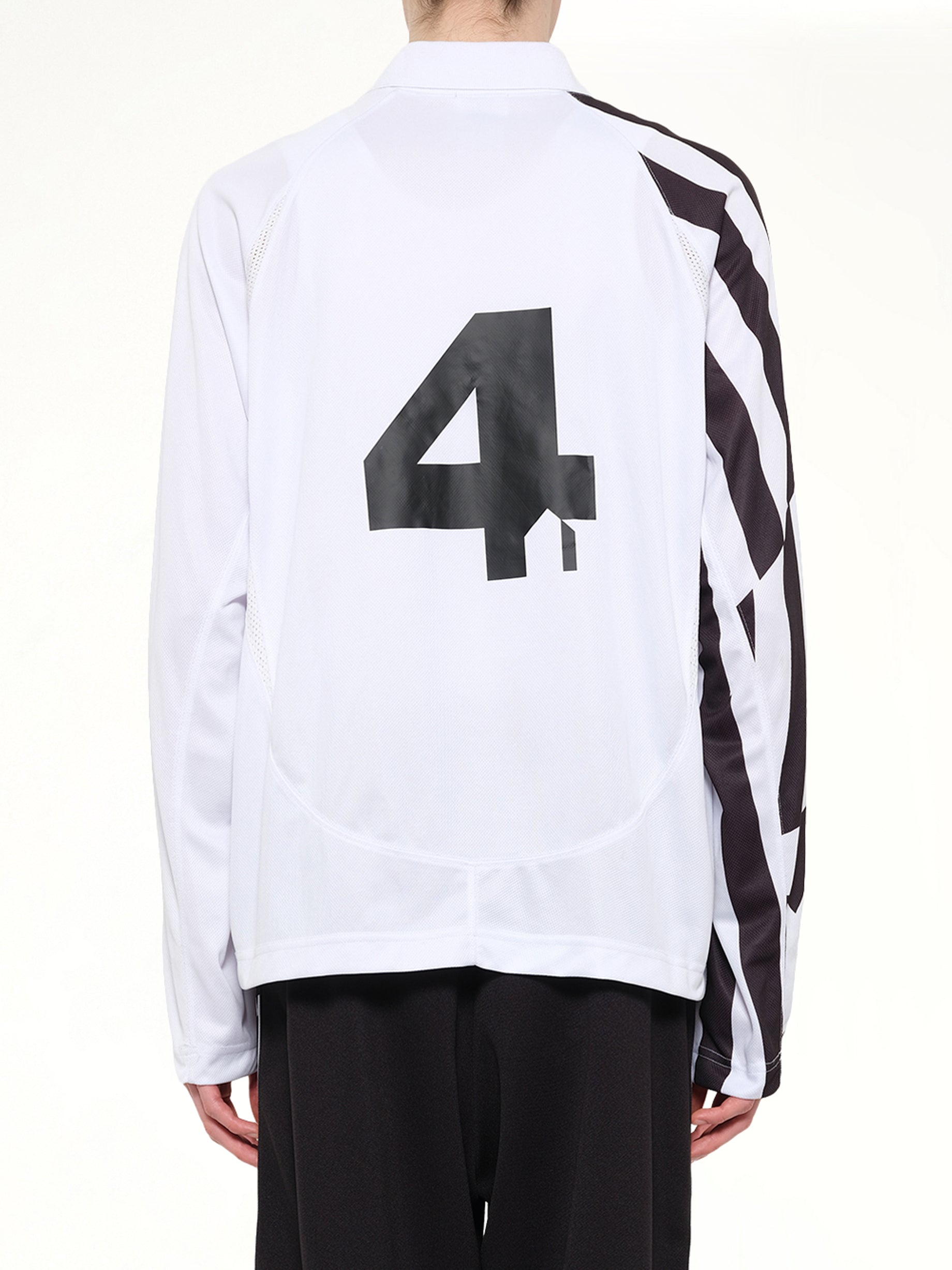 Football Longsleeve 'Home' Polo Knit in Black/White