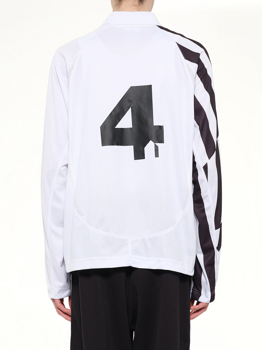 Football Longsleeve 'Home' Polo Knit in Black/White