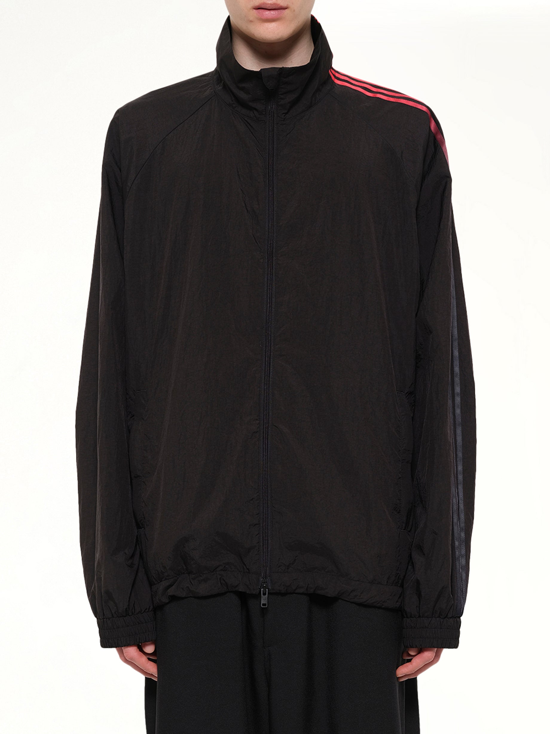 Gradient 3 Stripes Track Top in Black/Red