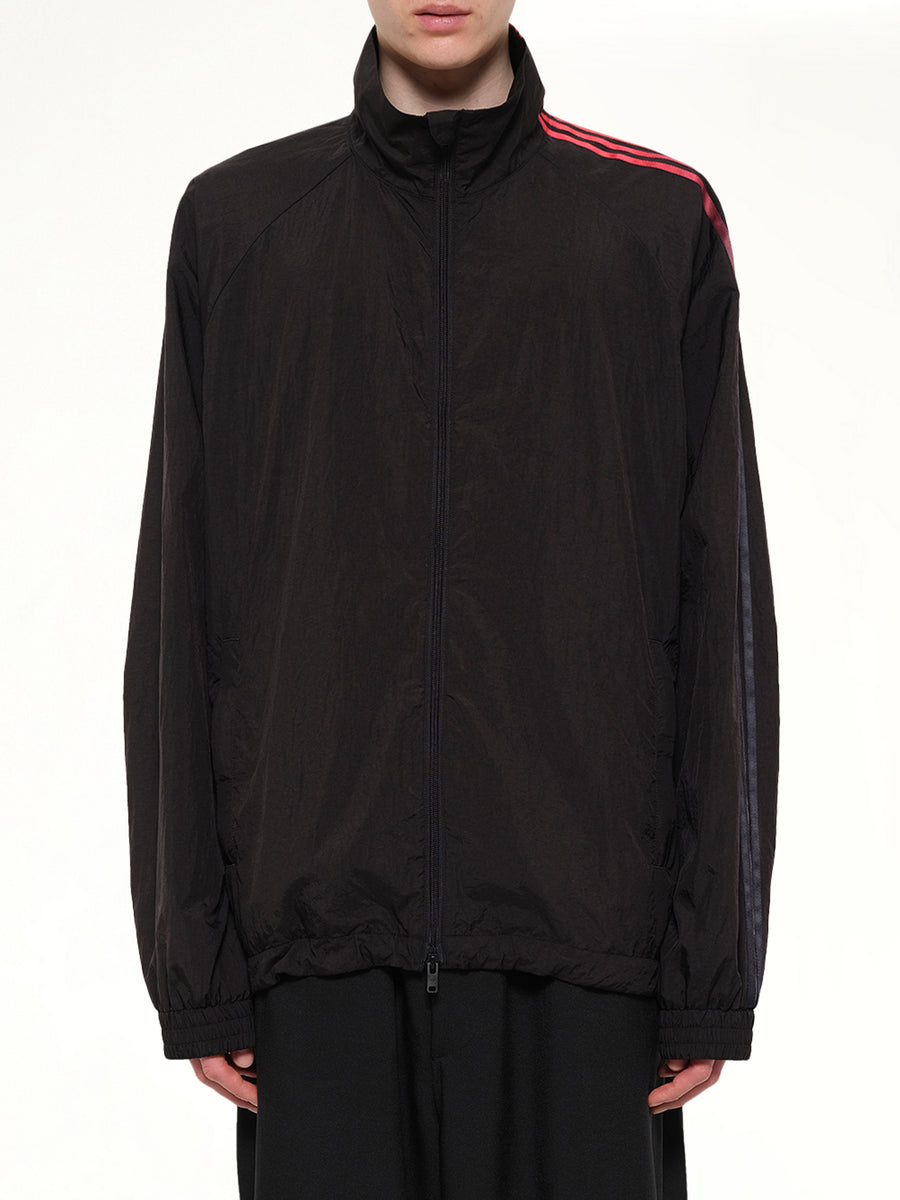 Gradient 3 Stripes Track Top in Black/Red