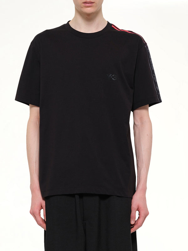 Gradient 3 Stripe T-Shirt in Black/Red