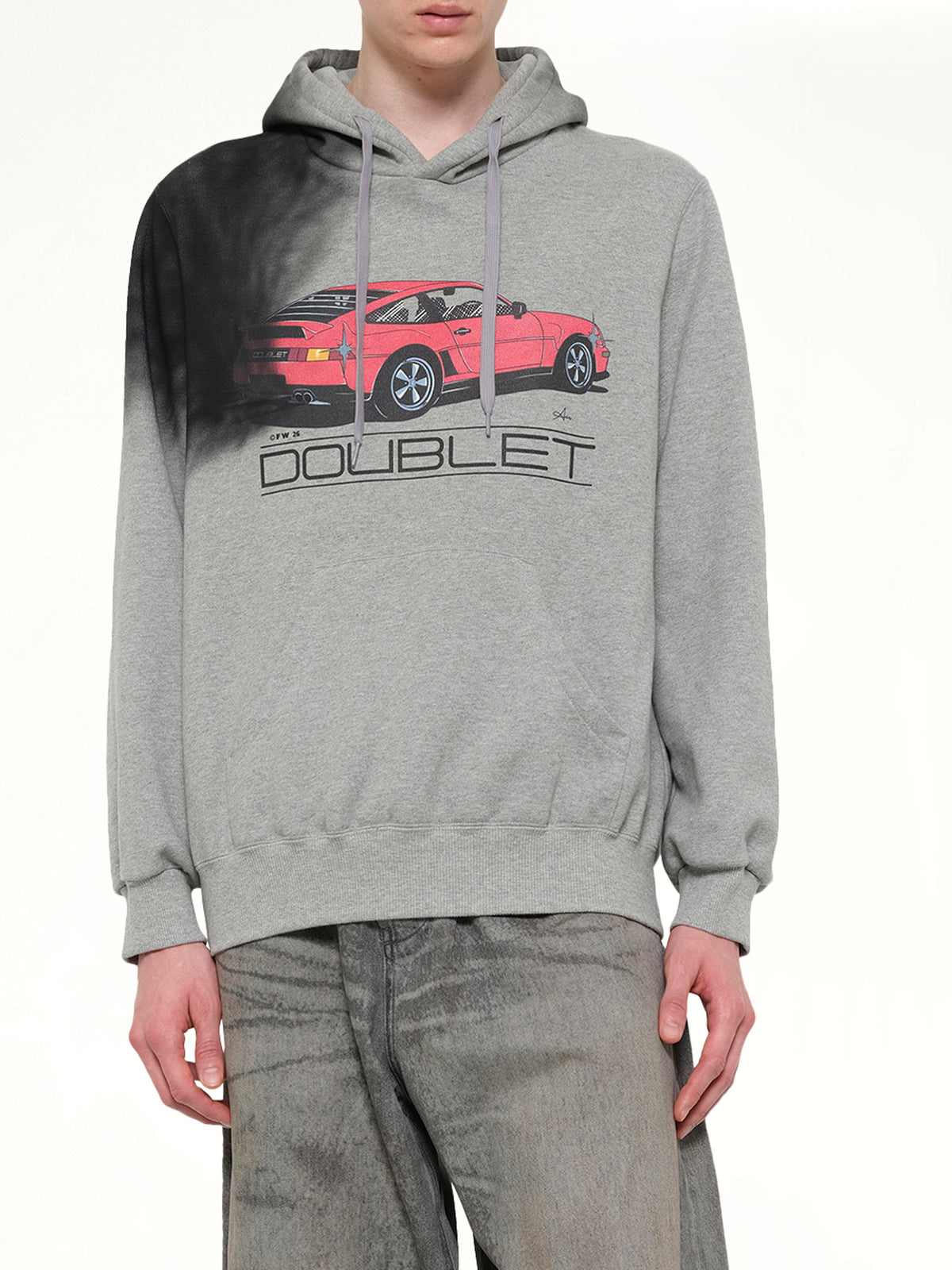 Exhaust Stained Hoodie in Grey