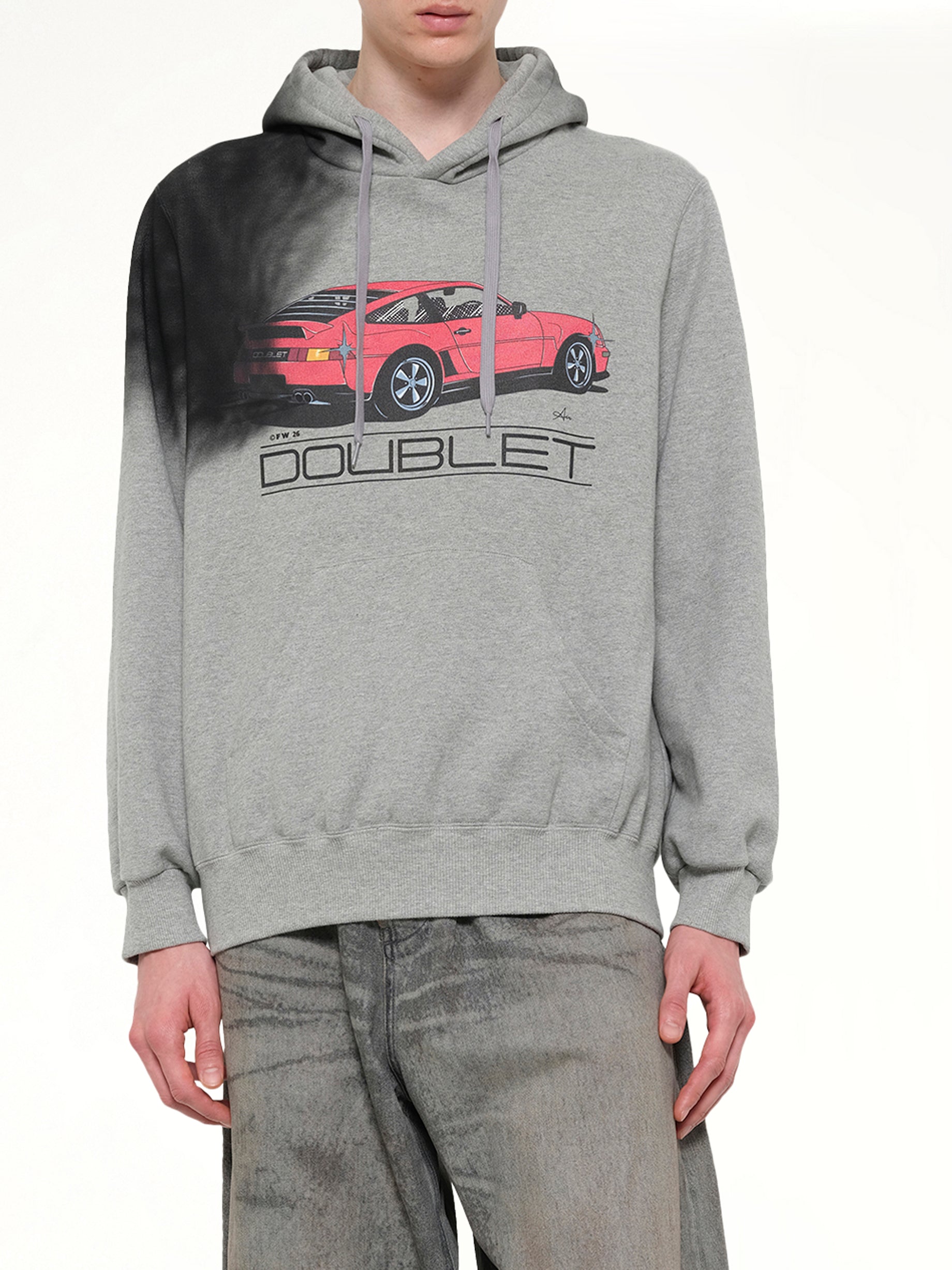 Exhaust Stained Hoodie in Grey