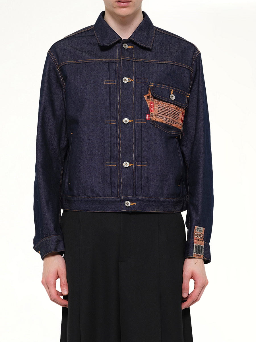 Air Yarn Raw Denim Jacket in Indigo