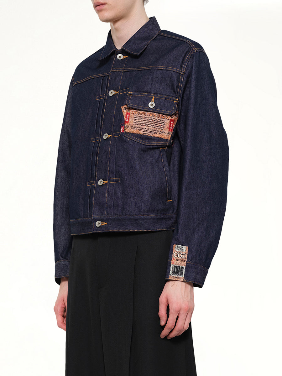 Air Yarn Raw Denim Jacket in Indigo