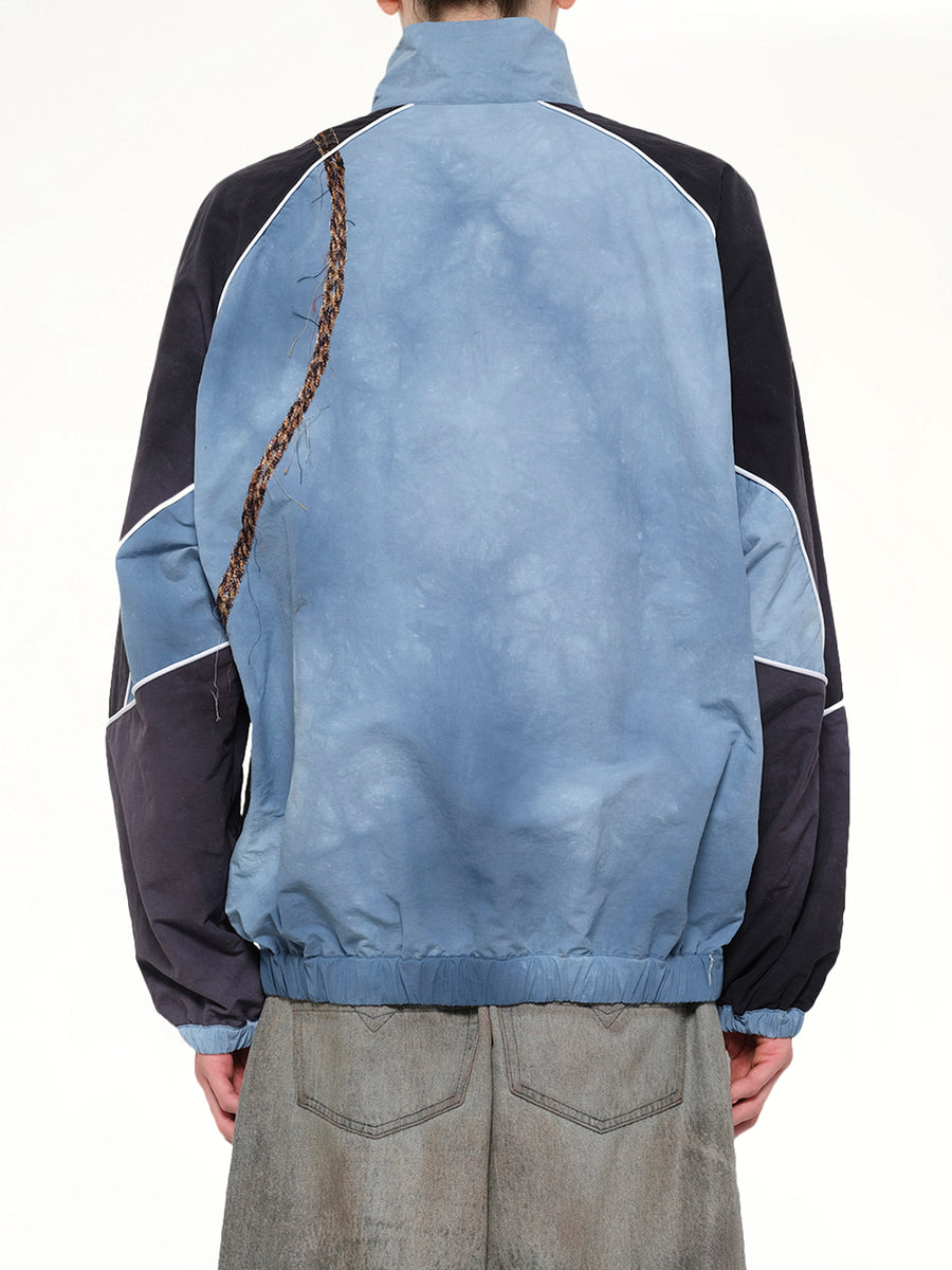 Trompe L’Oeil Embroidery Anorak in Navy