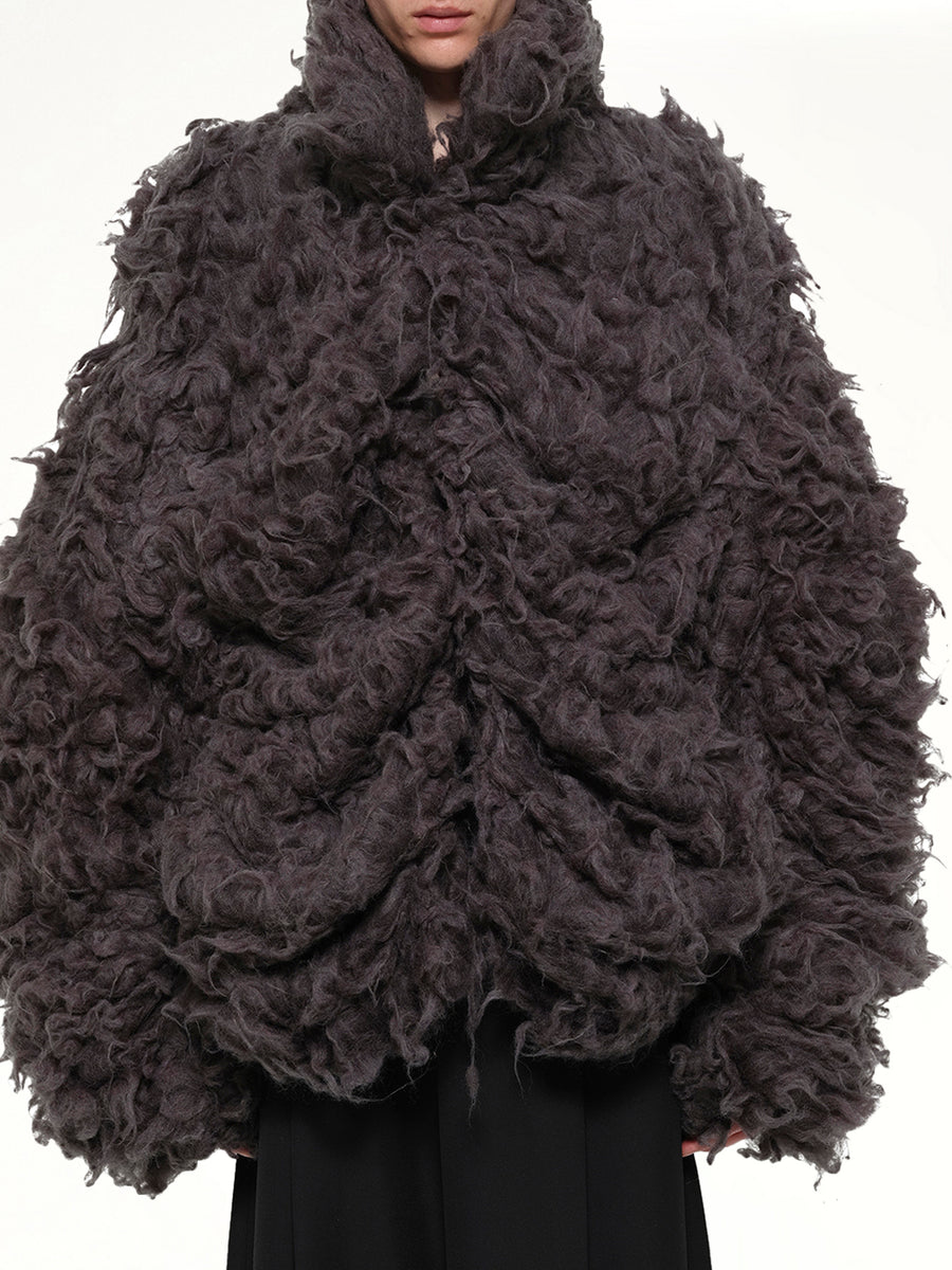 Smoke Fur Jacket in Black