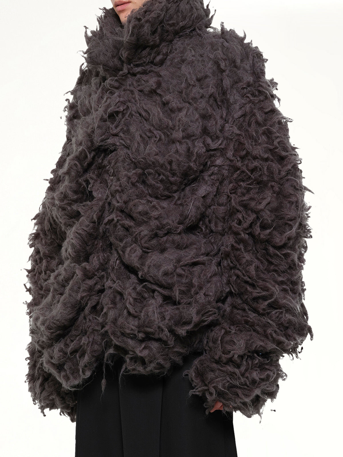 Smoke Fur Jacket in Black