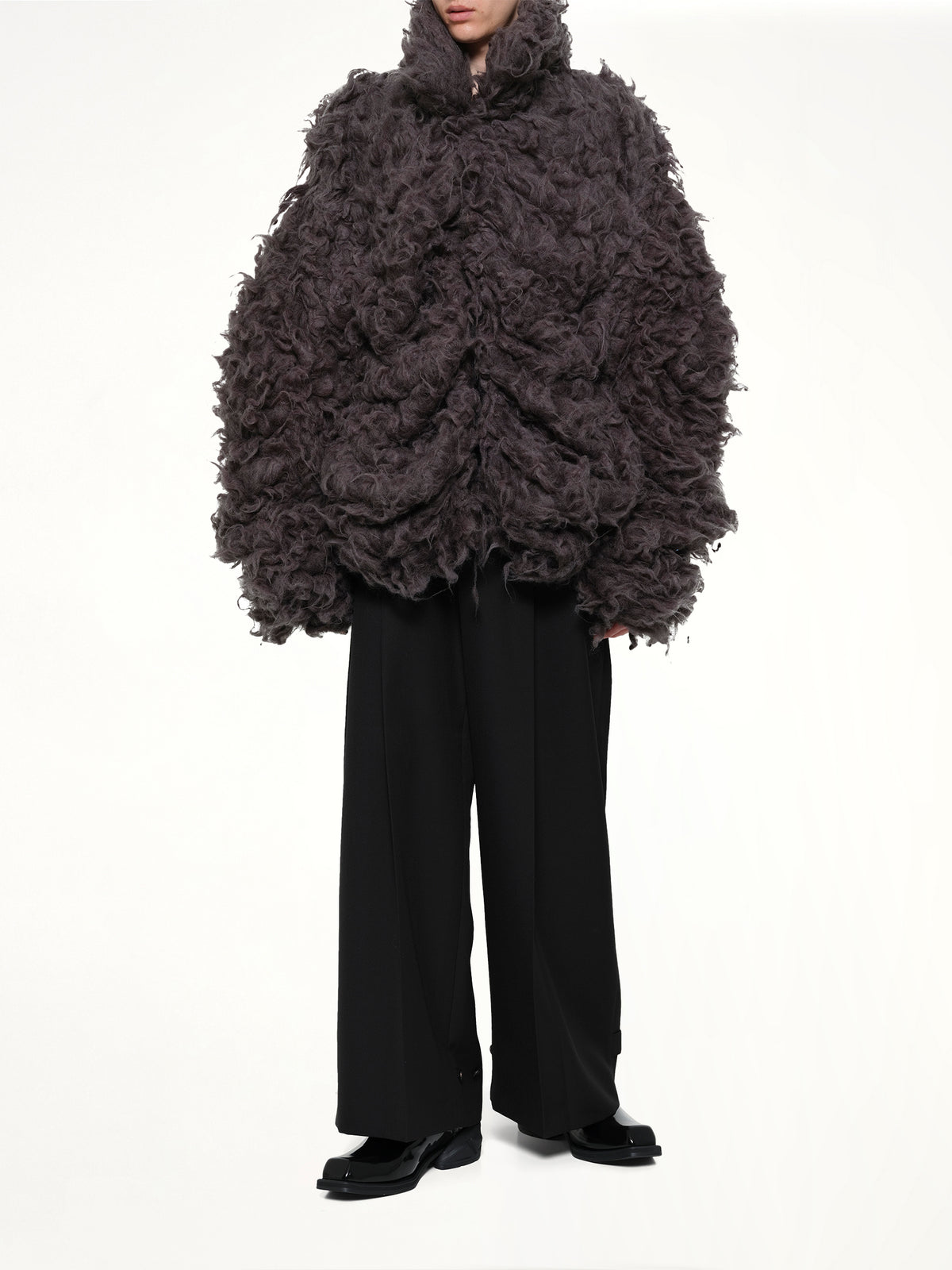 Smoke Fur Jacket in Black