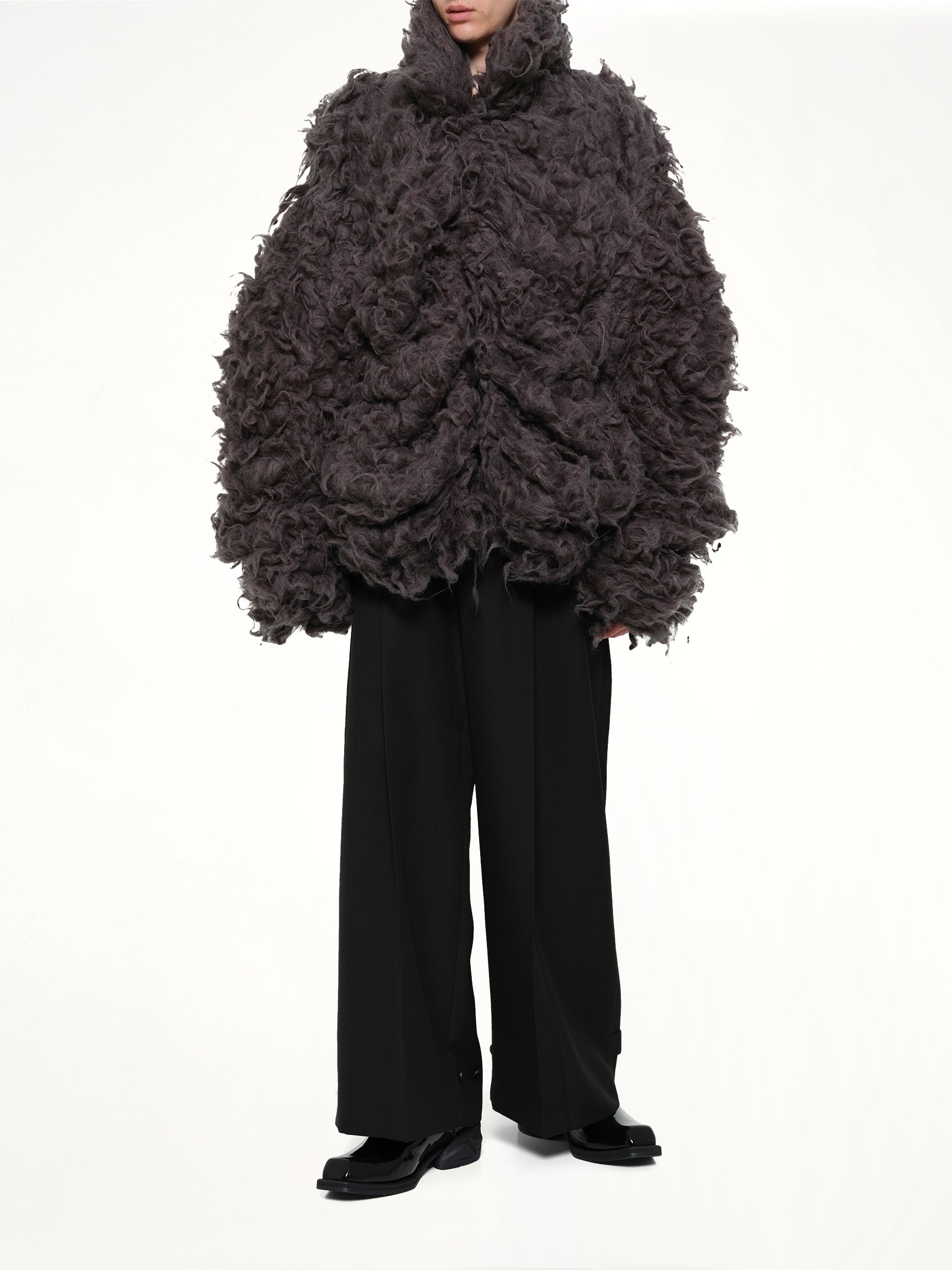 Smoke Fur Jacket in Black