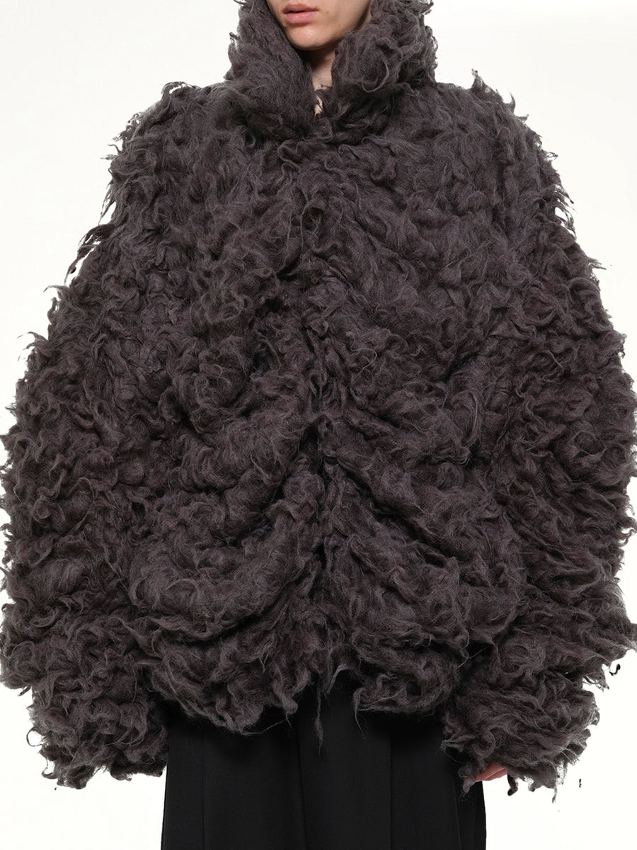 Smoke Fur Jacket in Black
