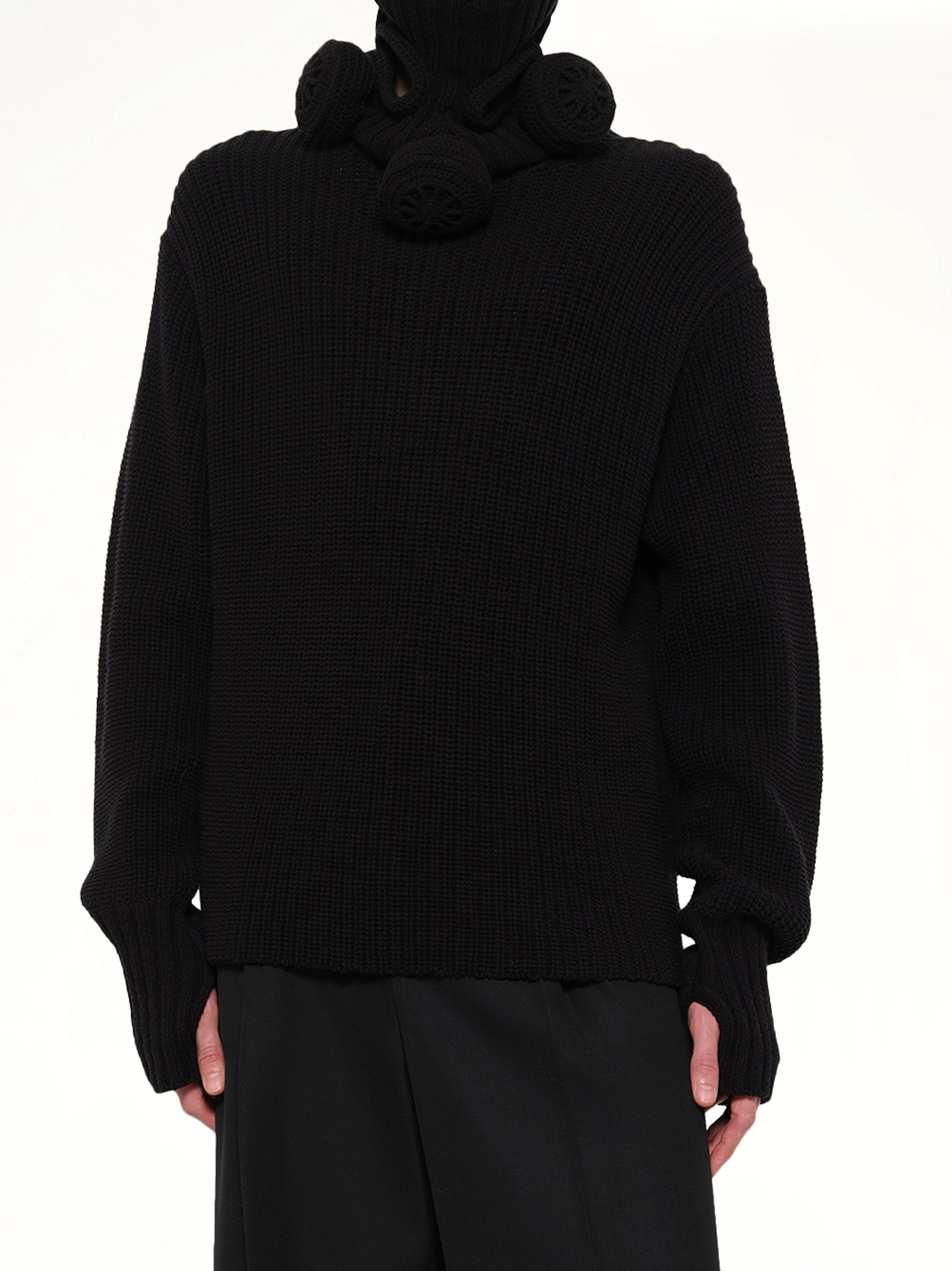 Gas Mask Turtleneck Knit in Black