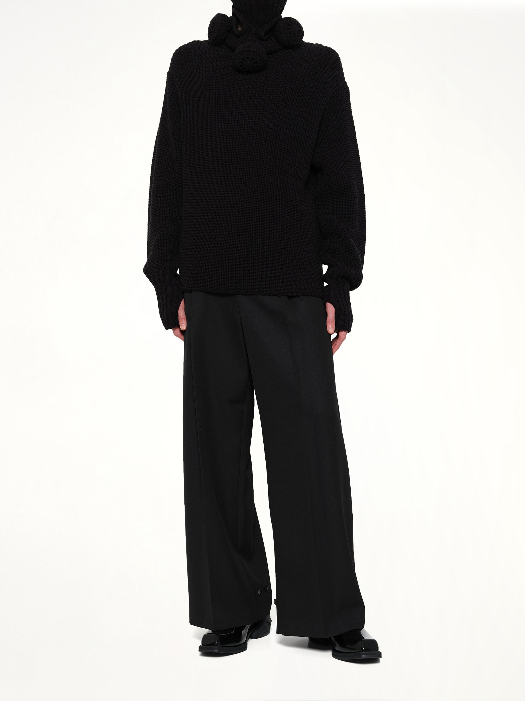 Gas Mask Turtleneck Knit in Black