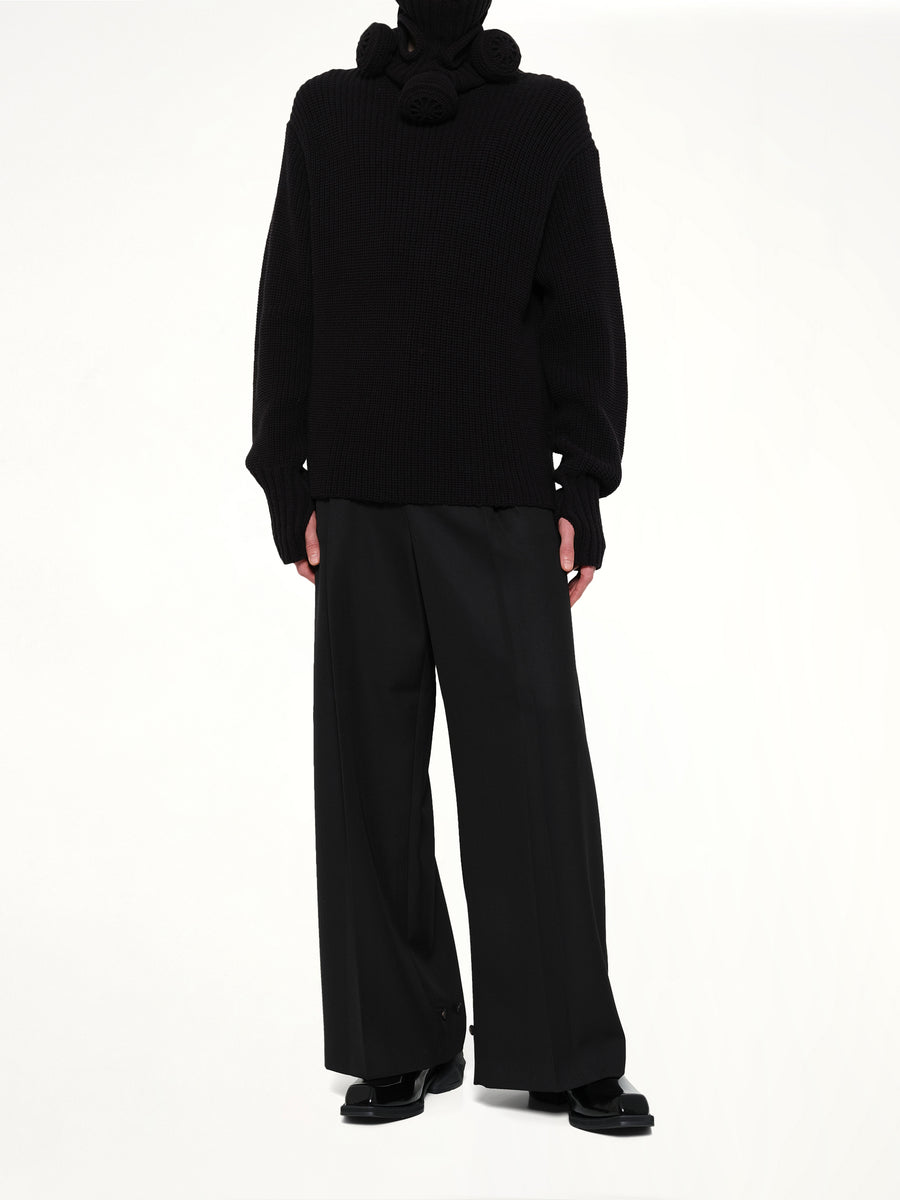 Gas Mask Turtleneck Knit in Black