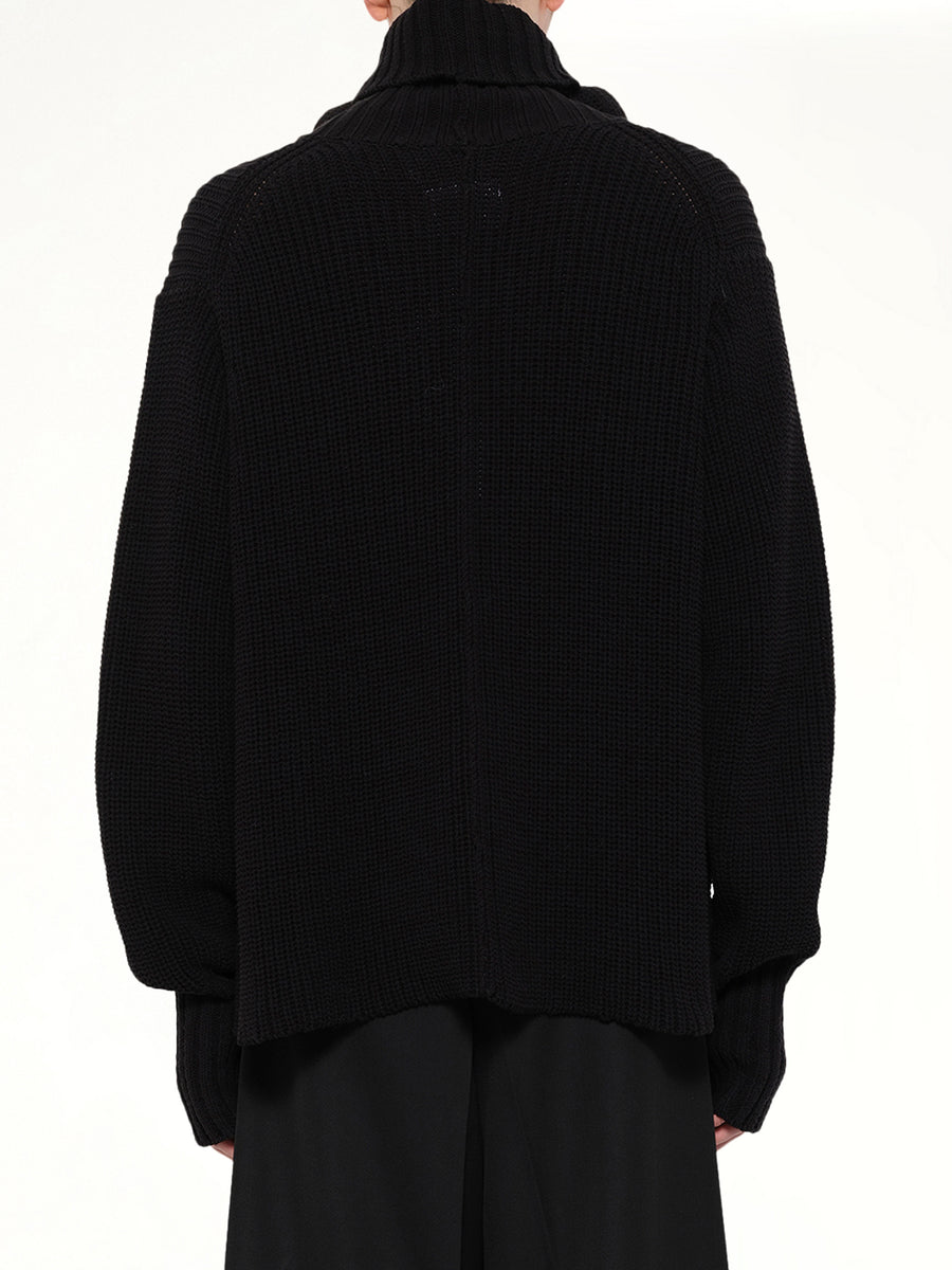 Gas Mask Turtleneck Knit in Black