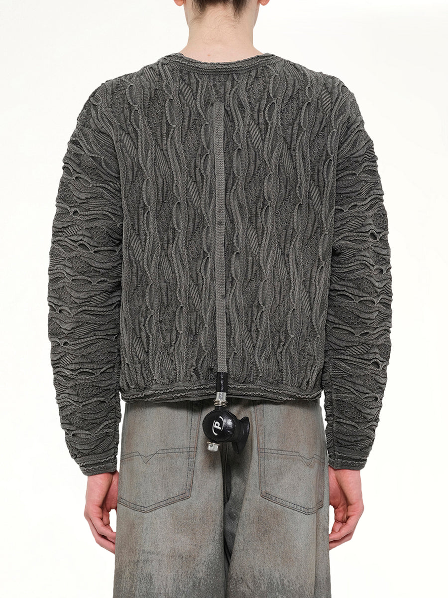 Air Yarn Regulator Knit Pullover in Charcoal