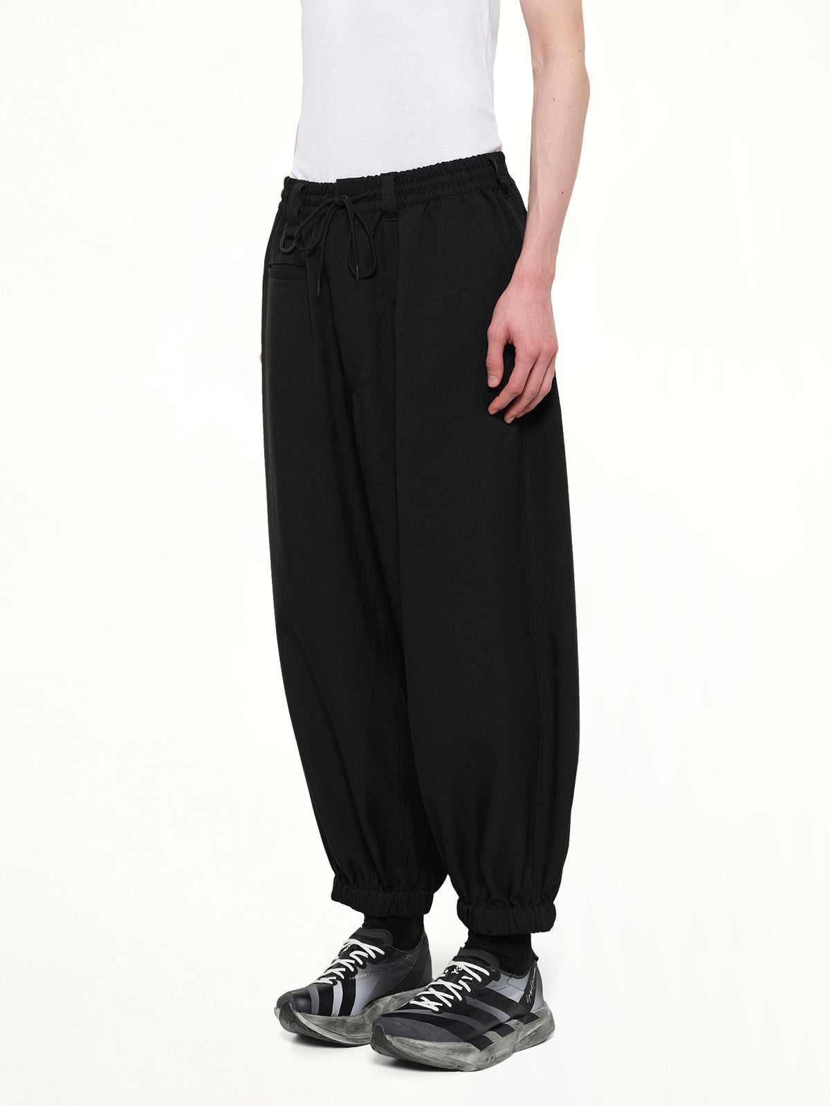 Y-3 Nylon Cuffed Pants in Black