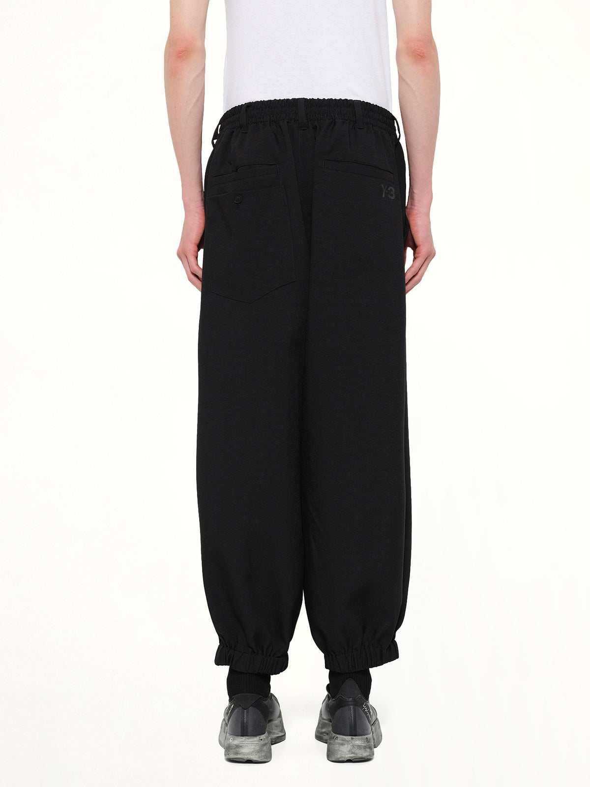 Y-3 Nylon Cuffed Pants in Black