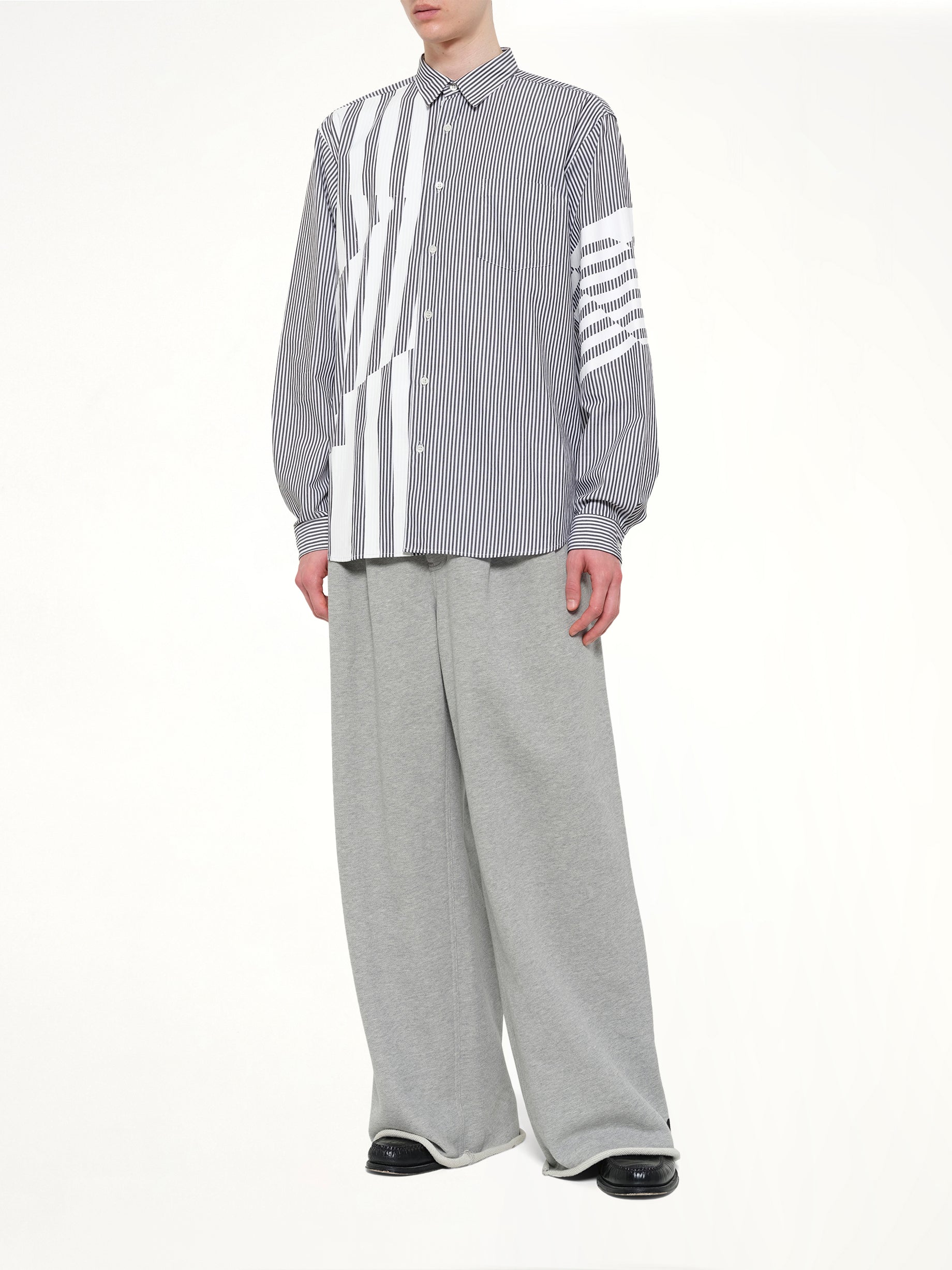 Printed Striped Woven Shirt in Blue